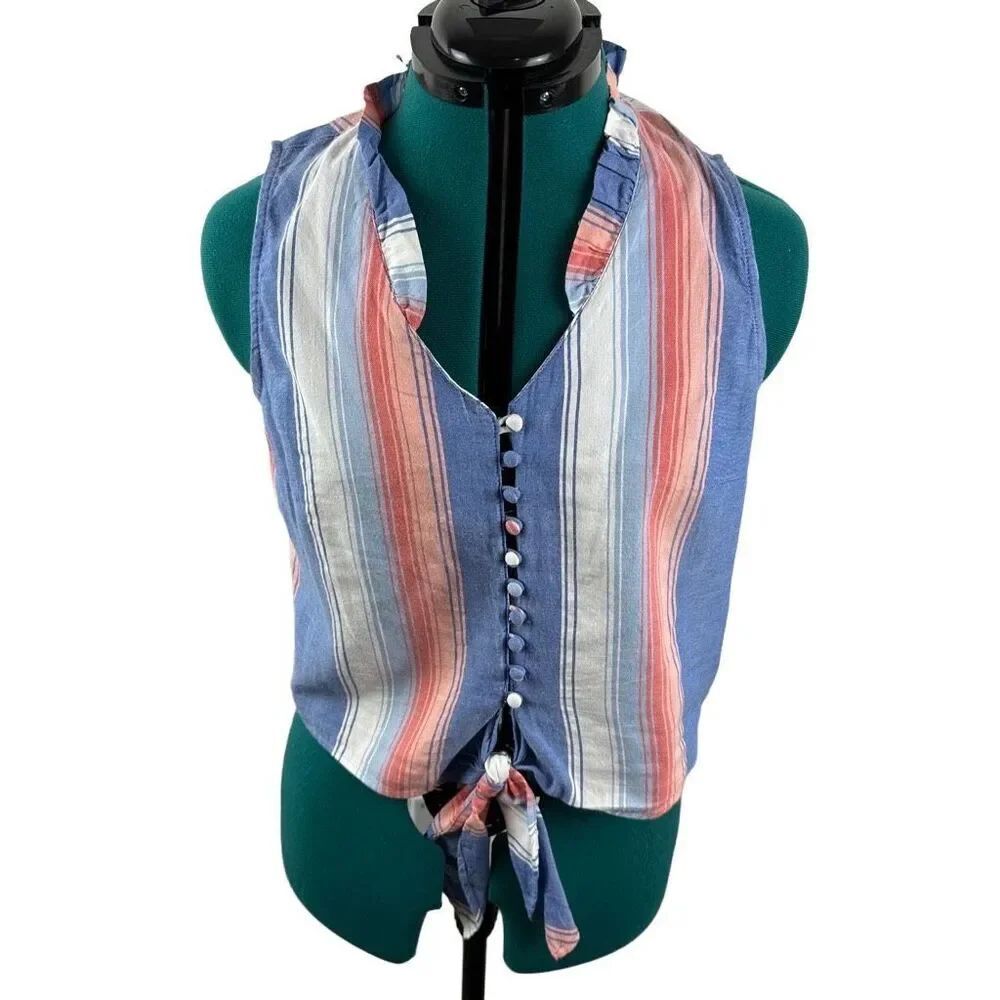 Boutique red white and blue tank blouse - size M